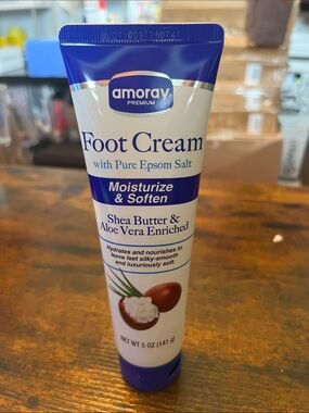 Amoray Foot Cream Shea Butter & Aloe Vera - White and Blue